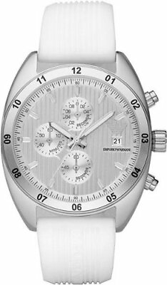 #ad Emporio Armani Sportivo Chrono White Rubber Male Watch AR5929 $174.95