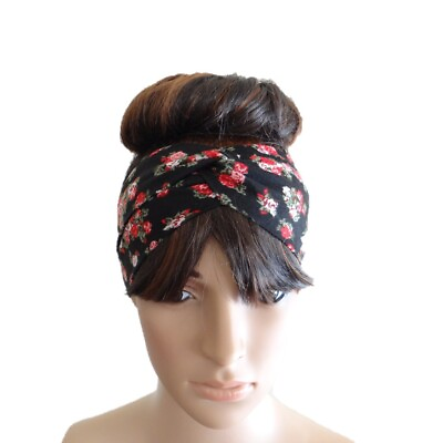 #ad Floral Twist Headband. Flower Twist Head Wrap. Knot Hairband. Stretch Hair Wrap. $8.99