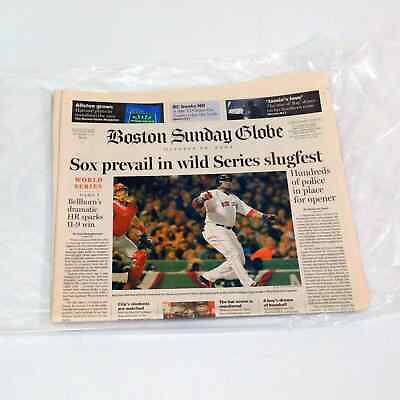 #ad Boston Globe Oct 24 2004 Red Sox World Series Game 1 Newspaper $10.49