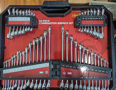 #ad Husky Combination Wrench Set SAE and Metric Chrome Finish 44 Piece NO TRAY $75.89