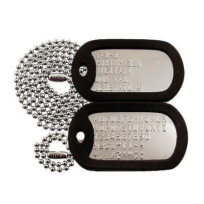 Custom Embossed Military Dog Tags 42 Silencer Colors Tag Z $8.99