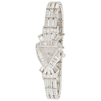 #ad Handmade CZ Baguette Watch For Women 925 Sterling Silver Vintage Luxury Jewelry $1529.15
