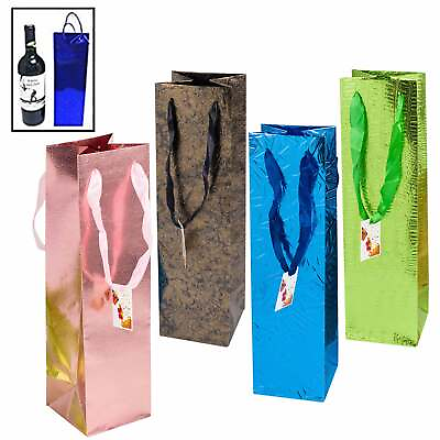 #ad 12 Pack Wine Bottle Gift Bags 14quot;LX4quot;W All Occasion With Handles Birthday Party $15.93