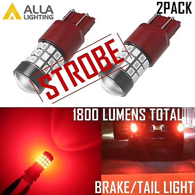 #ad Alla LED 7443 Strobe Blinking Flashing Brake Light Bulbs Safety Warning Honda $19.88