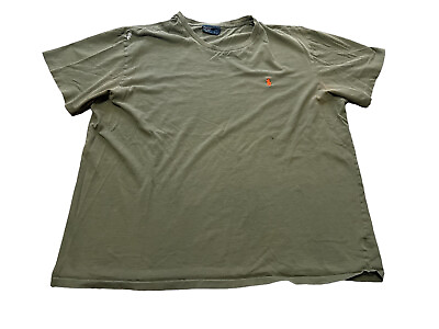 #ad Polo Ralph Men Lauren Green Shirt Short Sleeve Crew Neck Stains Small Holes XL $5.49