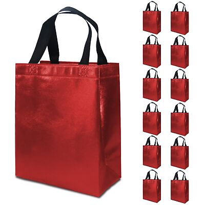 #ad #ad 12 Pack Red Gift Bags with Tissues Medium Reusable Gift Bags with Handles Shi... $23.66