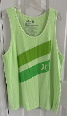 #ad Hurley Premium Fit Sleeveless Logo Tank Top. Green Gray. Ladies M. $16.00