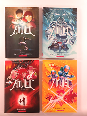 #ad Kazu Kibuishi Amulet Lot Graphic Novels 1 6 7 8 Graphix Scholastic $12.99