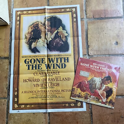 #ad Gone With The Wind Original Soundtrack Album Vinyl LP NM POSTER Shrink Wrap $23.55