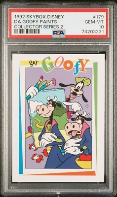 #ad 1992 Disney Skybox Da Goofy Paints Mona Lisa #179 Pop 1 PSA 10 Gem Mint $119.95