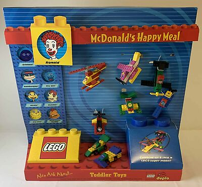 #ad 1999 McDonald#x27;s Happy Meal display FULL SET toys LEGO SUPER MODEL $80.96