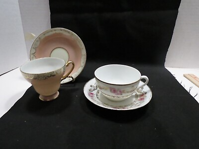 Tea Cups and Saucers Bone China Beautiful SET 2 CUPS AND SAUCERS $19.75