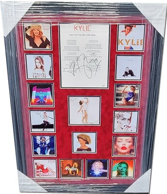 #ad Kylie Minogue Can#x27;t Get You Out Of My Mind Signed Script Framed Collage JSA coa $699.99