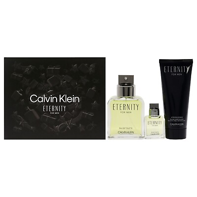 #ad #ad Eternity by Calvin Klein 3 Pc Gift Set For Men 3.3oz EDT Spray $74.95
