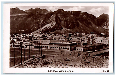 #ad Aden Yemen Postcard Buildings General View 2 c1930#x27;s Vintage RPPC Photo $19.47