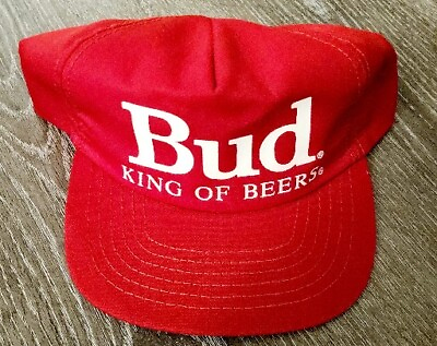 #ad Bud King Of Beers Trucker Snapback Hat vintage Budweiser Cap 1980s $14.99