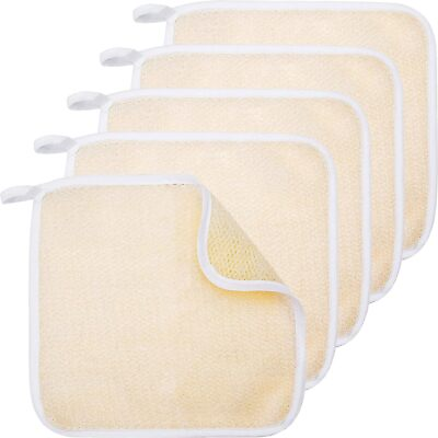 #ad 5 Pieces Exfoliating Face and Body Wash Cloths 5 Count Pack of 1 White $28.32