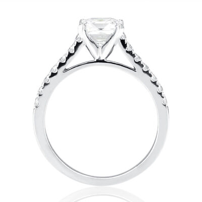 #ad G SI1 Princess Cut Lab Created Diamond Engagement Ring 1.35 CT 14K White Gold $1109.25