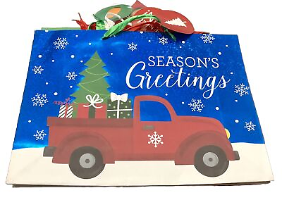 #ad #ad Christmas Jumbo Gift Bags 9.43”x14.25”x1.87” Handle Party Totes Bulk Lot Of 15 $19.98