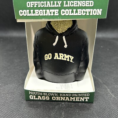 #ad Go Army Hoodie Glass Christmas Ornament $9.99