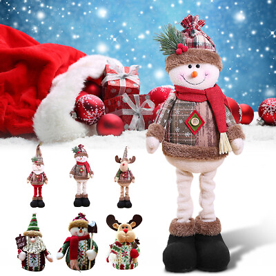 #ad Christmas Plush Elk Santa Claus Snowman Christmas Stuffed Plush Cute Room Decor $14.98