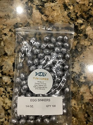 #ad #ad 100 Qty 1 4 oz Lead Egg Sinkers Slip Sinkers Weights FREE SHIPPING $15.19