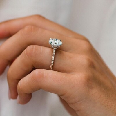 #ad 2CT Moissanite Diamond 14k Rose Gold Brilliant Round Cut Engagement Ring $425.00