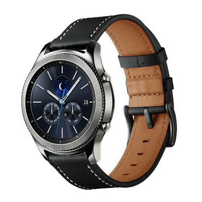 #ad For Samsung Gear S3 Frontier Classic 22mm Genuine Leather Wrist Watch Band Strap $10.99