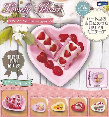 #ad Lovely Sweet Heart Plate Collection Mascot Capsule Toy 5 Types Comp Set Gacha $41.70