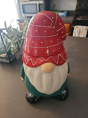 #ad Harry amp; David Christmas Gnome Cookie Jar EUC 11quot; $25.00