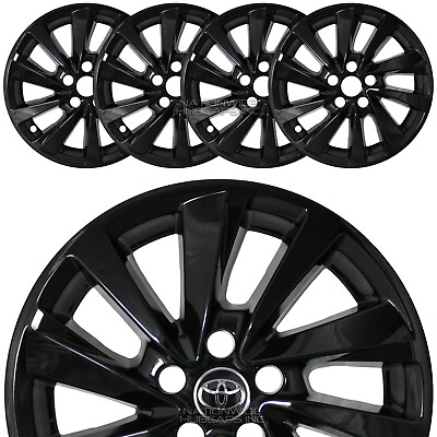 #ad 4 fits Toyota Camry LE 2021 2023 Black 17quot; Wheel Skins Full Rim Covers Hub Caps $99.99