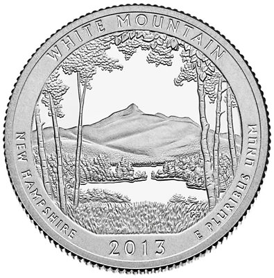 #ad 2013 D White Mountain National Forest Quarter Brilliant Uncirculated ATB $1.79