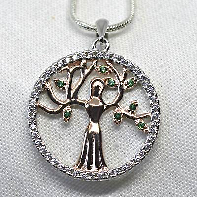 #ad Earth Goddess Pendant Sterling Silver Gold amp; CZ Mother Nature Wicca Pagan Reiki GBP 19.99