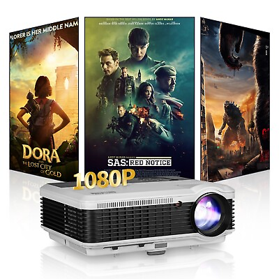 #ad LED HD 8000lms Android Projector Blue tooth 1080p Home Theater Game HDMI Airplay $156.98