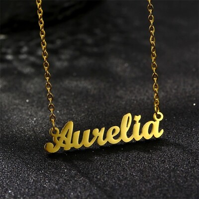 Personalized Name Custom Necklace Stainless Steel Pendant Fashion Jewelry Gift $8.99