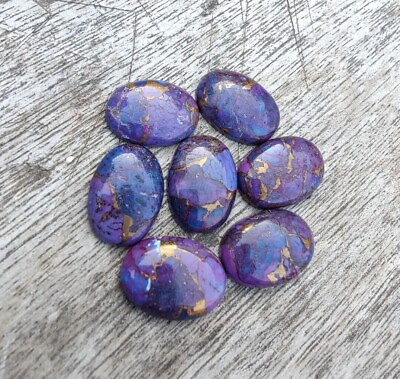 #ad Natural Purple Copper Turquoise Oval Cabochon Flat Back Calibrated Loose Gemston $2.67