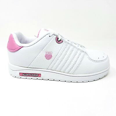 #ad K Swiss Wolert White Bubble Gum Pink Girls Kids Casual Shoes Sneakers 51376136 $31.95