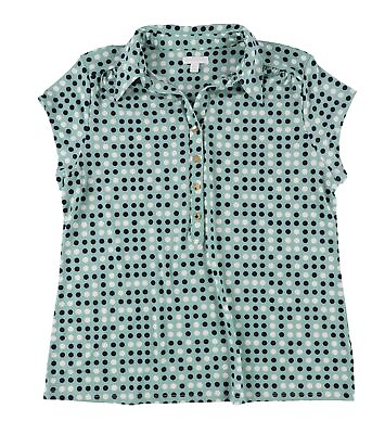 #ad Charter Club Womens Polka Dot Polo Shirt Blue XX Large $28.66