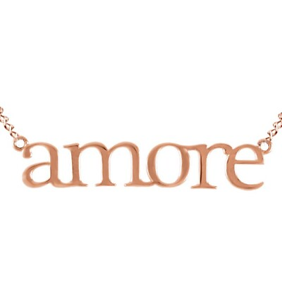 #ad 14K Rose Gold quot;Amorequot; Pendant with 18quot; Rope Chain Necklace $968.17