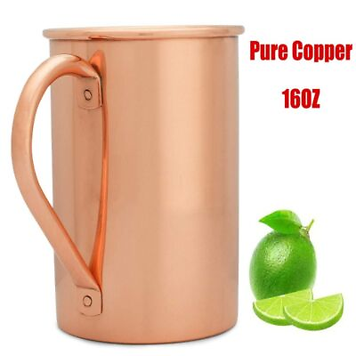 #ad Handcrafted Pure Copper Cup 16OZ Moscow Mule Mugs Mules Cocktails Coffee Beer $20.03