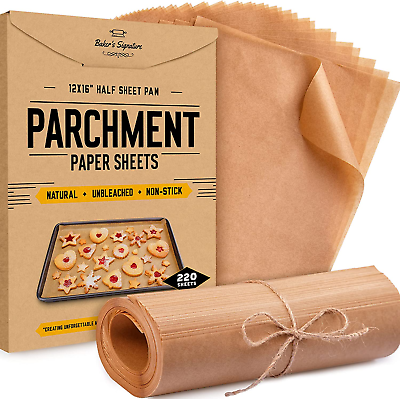 Parchment Paper Baking Sheets by Baker’S Signature Precut Silicone Coated amp; Un $8.94