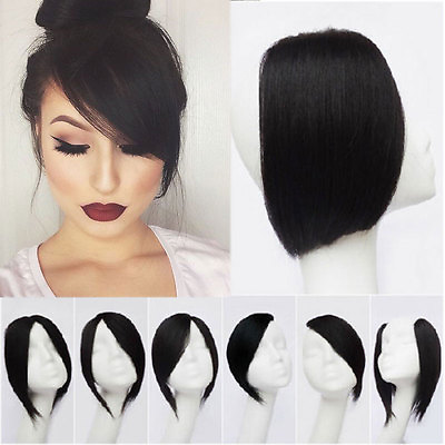 #ad 100% Real Clip In Synthetic Straight Side Bangs Fringe Hair Extensions Soft Hair $10.21