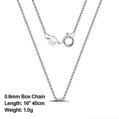 #ad Sterling Silver 925 Box Chain Necklace For Women Sizes Available AU $49.00
