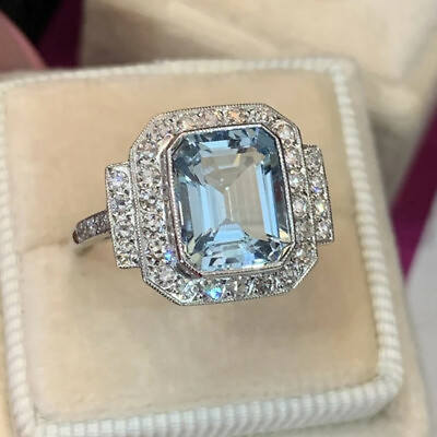 #ad Elegant Women 925 Silver Anniversary Ring Gift Cubic Zircon Jewelry Sz 6 10 C $3.43