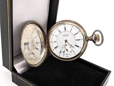 #ad Lambert Bros New York Sterling Silver Pocket Watch 51mm $599.99