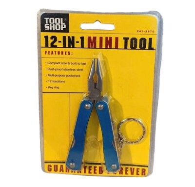 #ad NWT 12 In 1 Mini Tool Pocket Knife Multi Purpose Shop Stainless Steel Key Ring $11.75