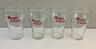#ad 4 Beam and Cola drink glasses Jim Beam Rocks Lowball Barware $9.88