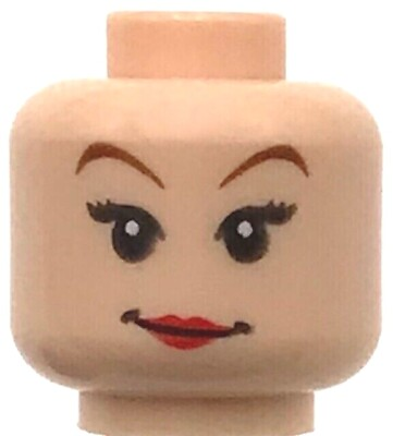 #ad Lego New Light Flesh Nougat Minifigure Head Female Red Lips Eyelashes Piece $3.99