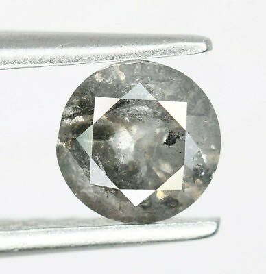 #ad 0.57 Ct Salt And Pepper Diamond Ring Round Brilliant Cut Natural Black Diamond $499.26