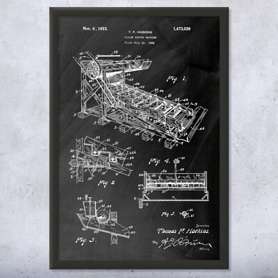 #ad Framed Placer Mining Machine Wall Art Print Miner Gift Mechanical Engineer $139.95